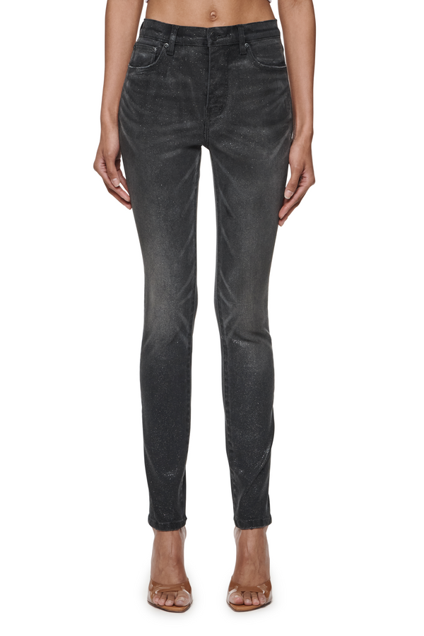 purple brand Skinny Glitter Black