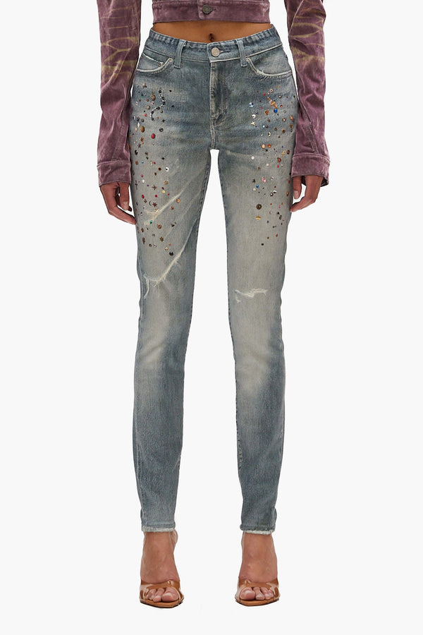 purple brand Skinny Jewel Jean Light Indigo
