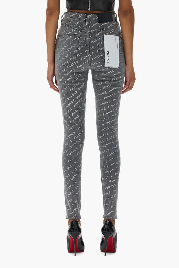 Purple Brand Skinny Low V Logo Gray