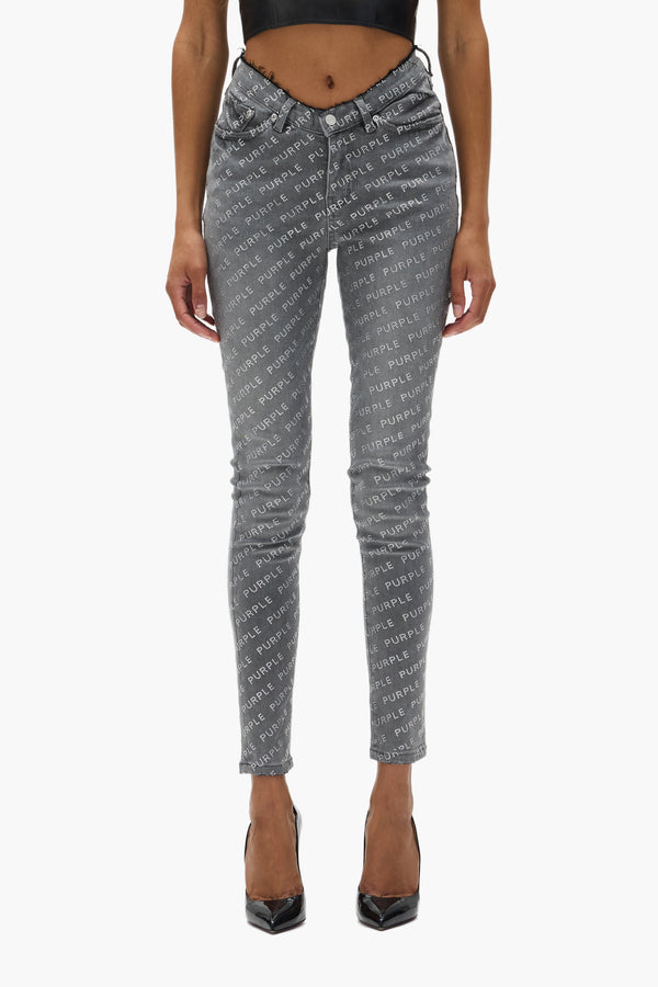 purple brand Skinny Low V Logo Gray