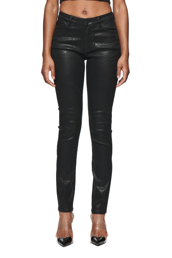 purple brand Skinny Mid Rise Coated Black