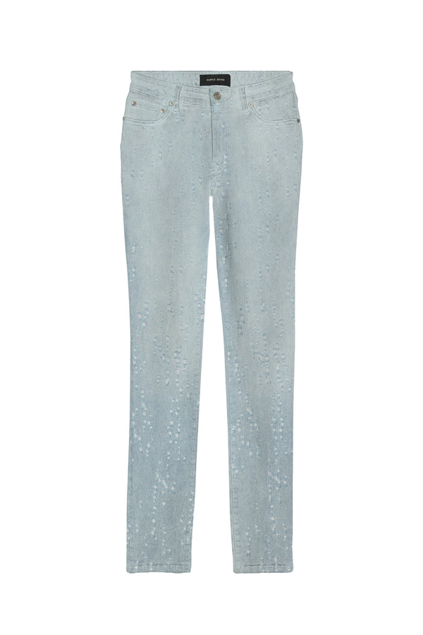 Purple Brand Skinny Mid Rise Coated Light Indigo