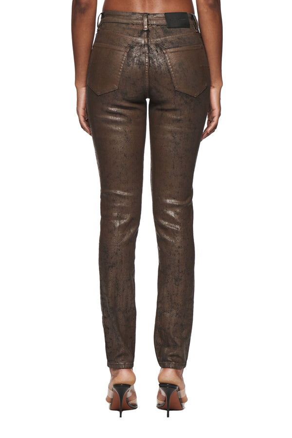 Purple Brand Skinny Mid Rise Paint Job Brown