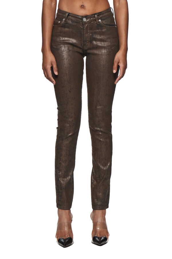 purple brand Skinny Mid Rise Paint Job Brown