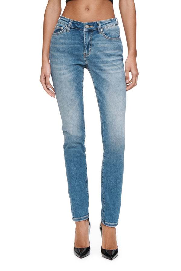 purple brand Skinny Worn Mid Indigo