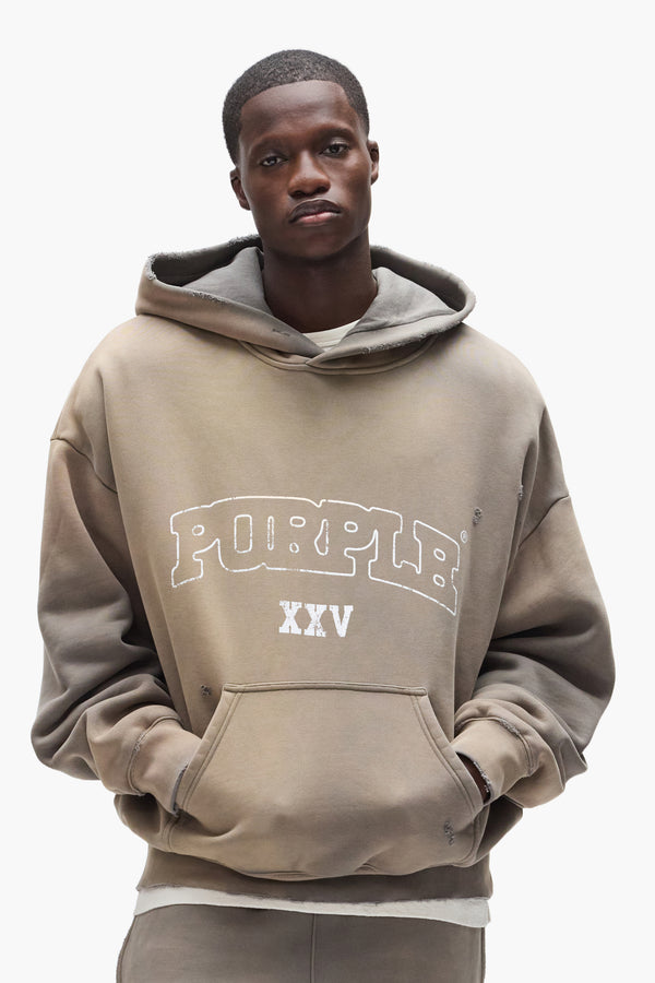 Purple Brand Slab Hoodie Gray