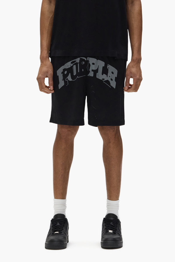 purple brand Slab Mesh Shorts Black