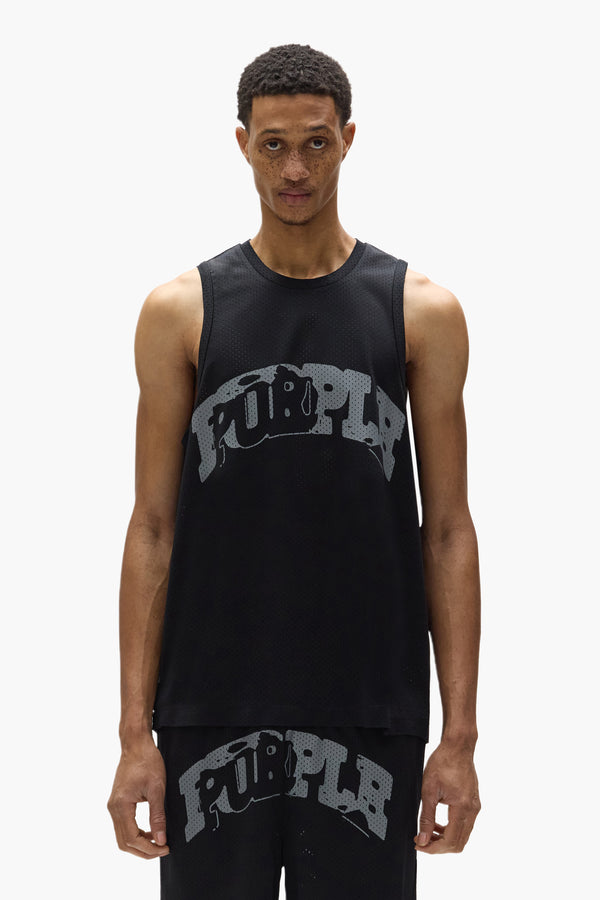 purple brand Slab Mesh Tank Top Black