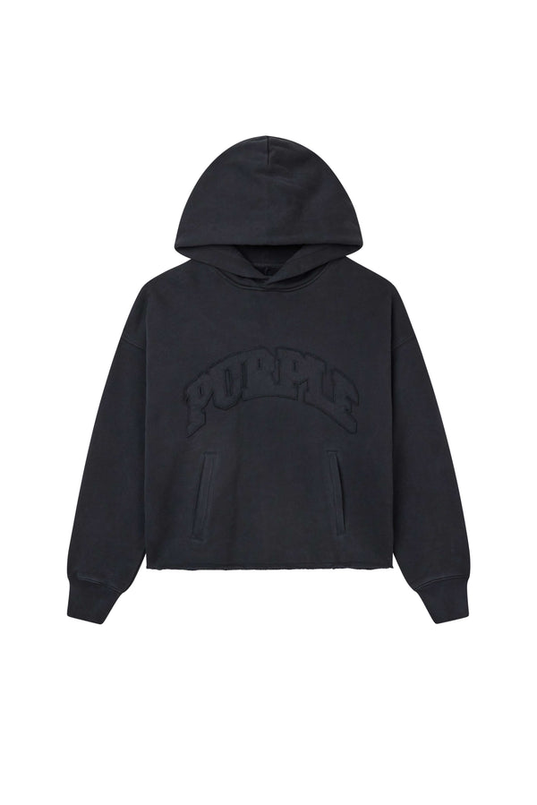 Purple Brand Slab Wordmark Hoodie Black