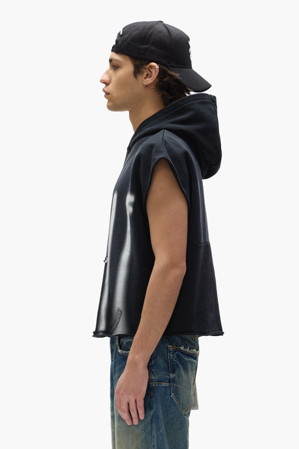 Purple Brand Sleeveless Hoodie Black