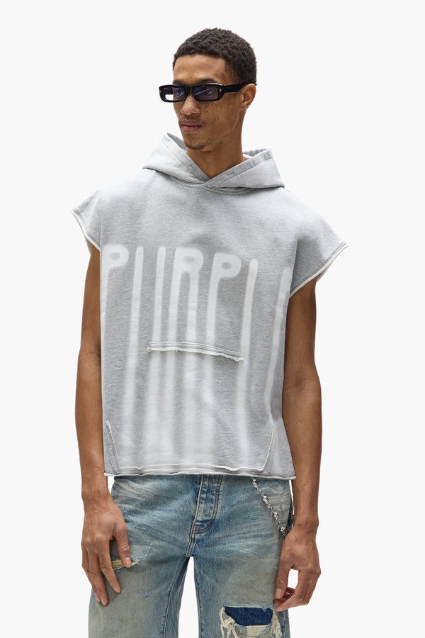 Purple Brand Sleeveless Hoodie Gray