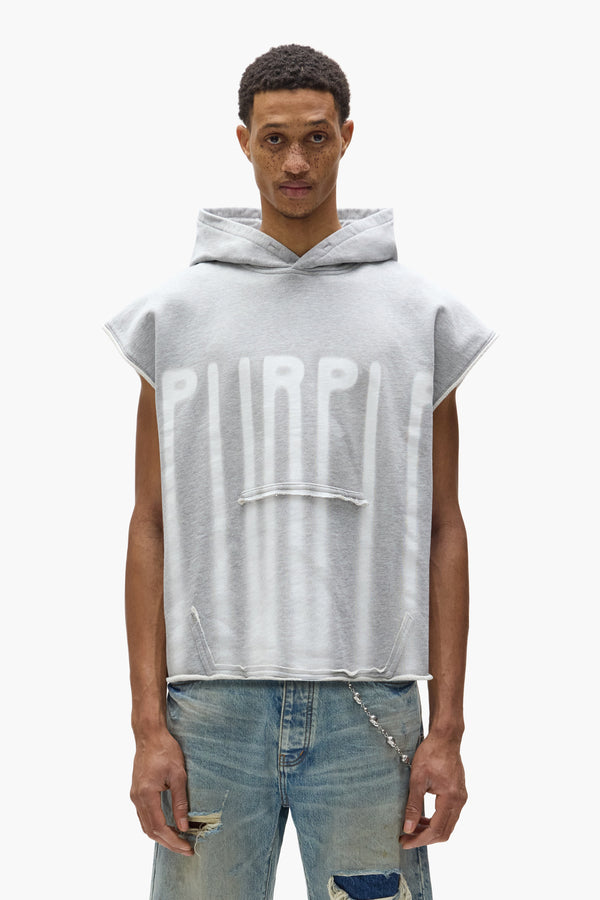 purple brand Sleeveless Hoodie Gray