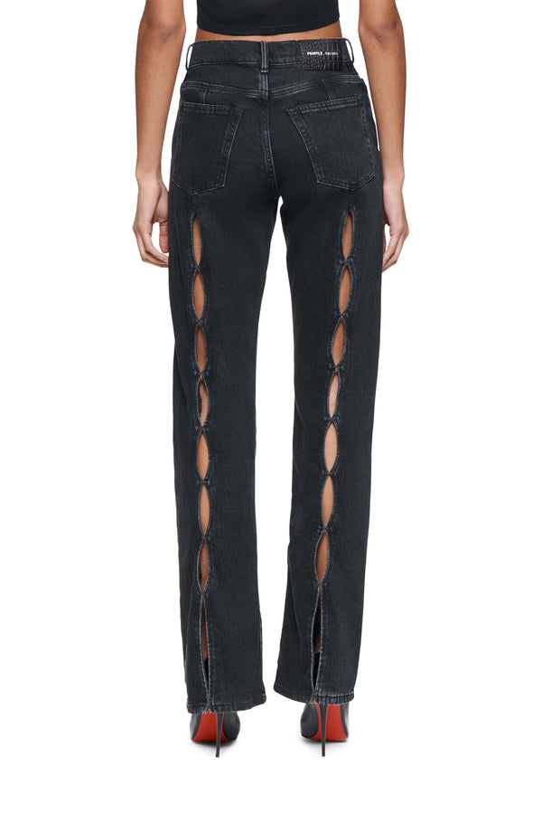 Purple Brand Slim Straight Back Cut Out Black