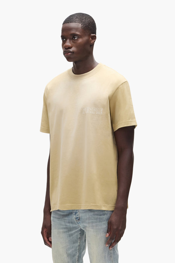 Purple Brand Spell Out Tee Beige