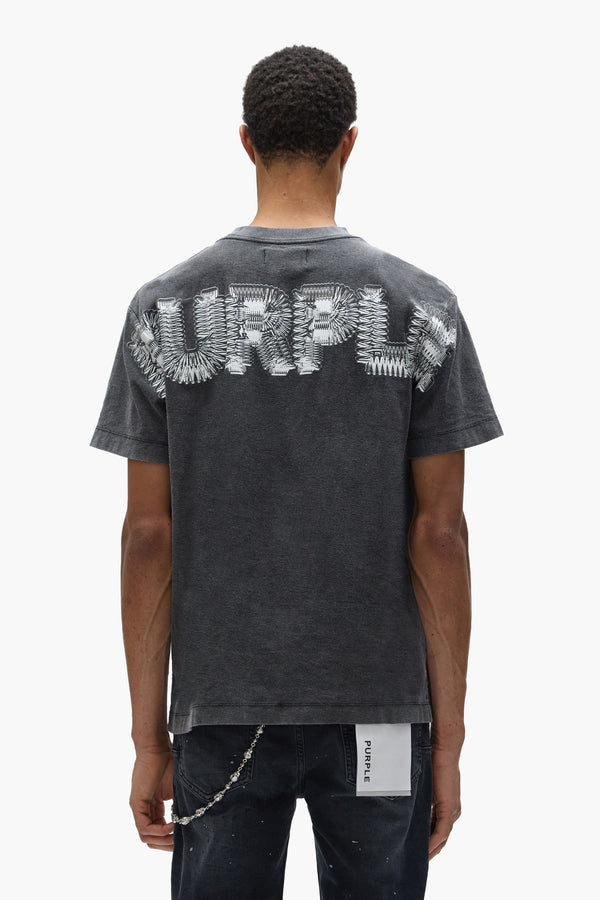 Purple Brand Spiked Wordmark Tee Black
