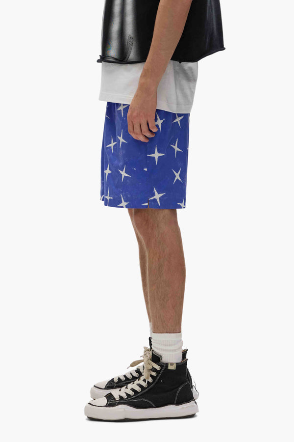 Purple Brand Star Swim Shorts Blue