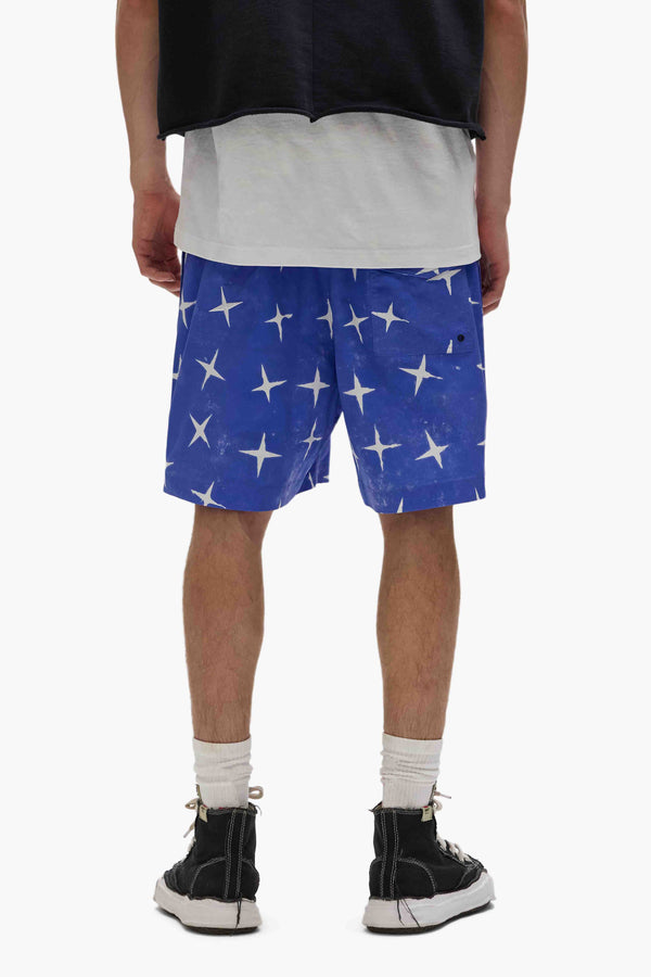 Purple Brand Star Swim Shorts Blue