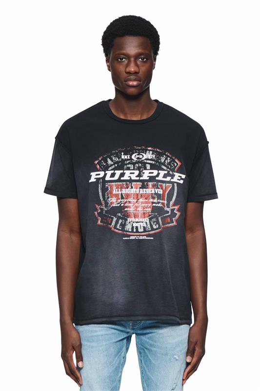 purple brand State Tee Black