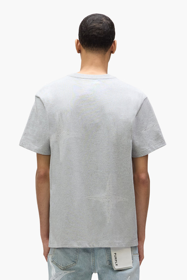 Purple Brand Stitched Stars Tee Gray