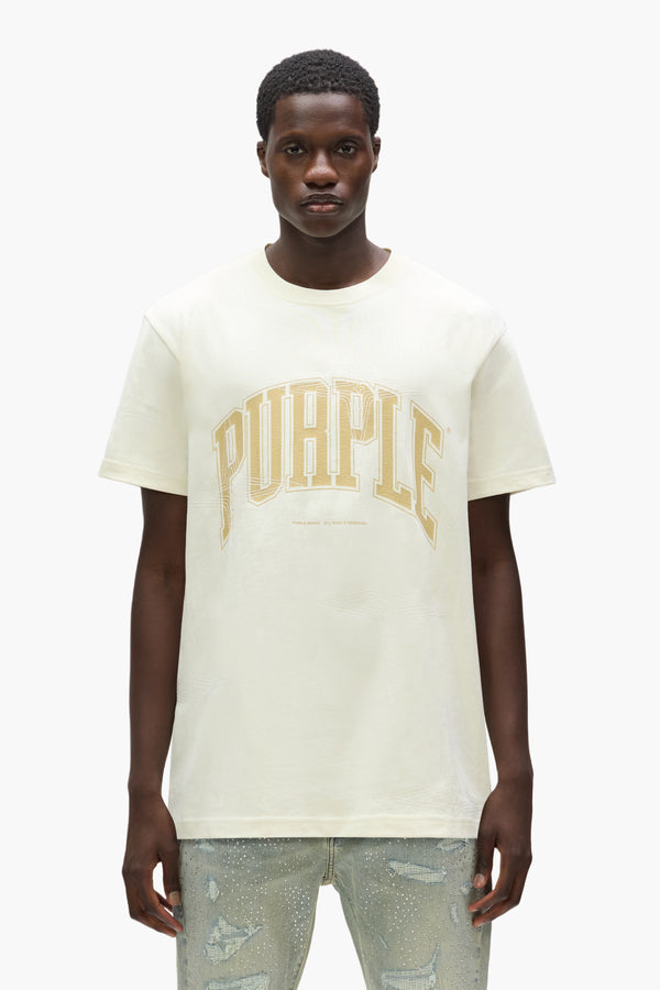 purple brand Stitched Stars Tee White
