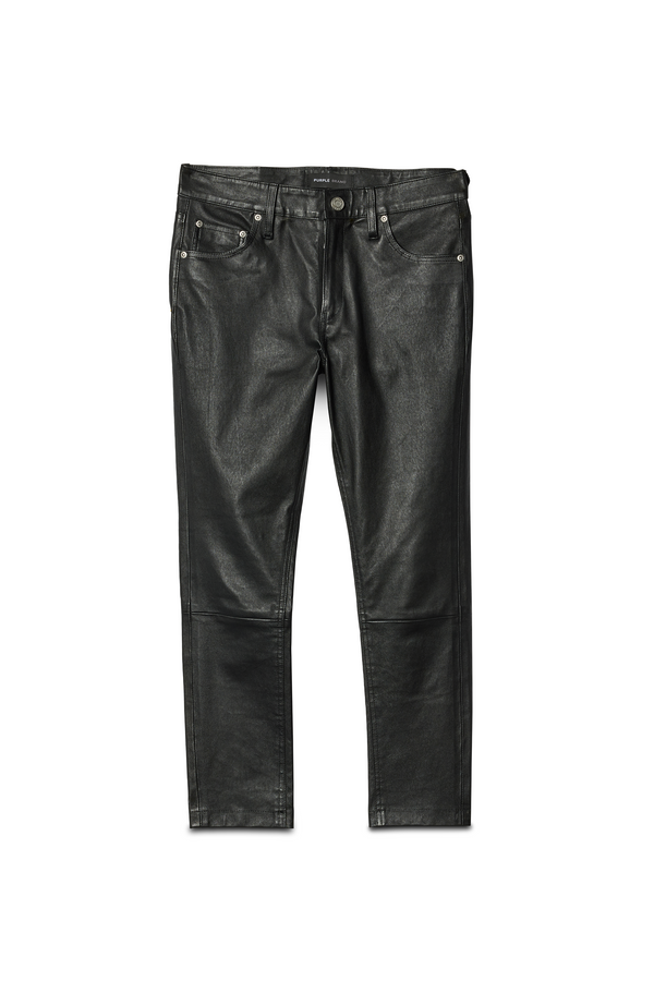 purple brand Stretch Leather Crop Pants Black