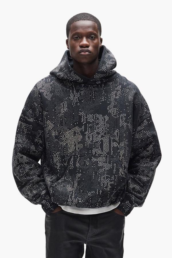 Purple Brand Studded Camo Hoodie Black