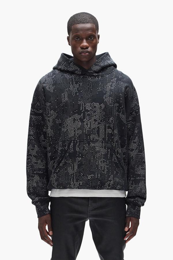 purple brand Studded Camo Hoodie Black