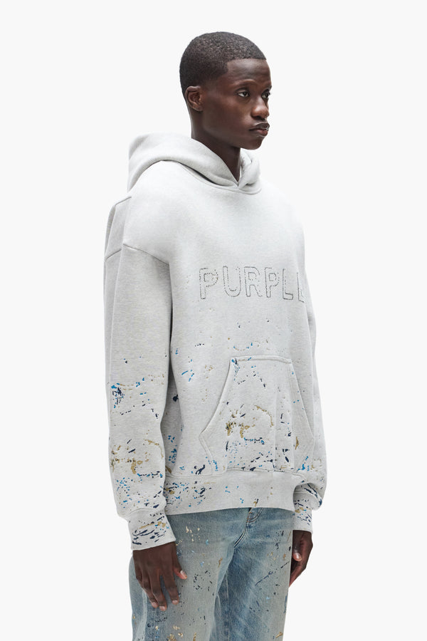 Purple Brand Studded Camo Hoodie Gray