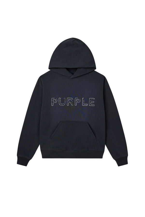 Purple Brand Studded Hoodie Black