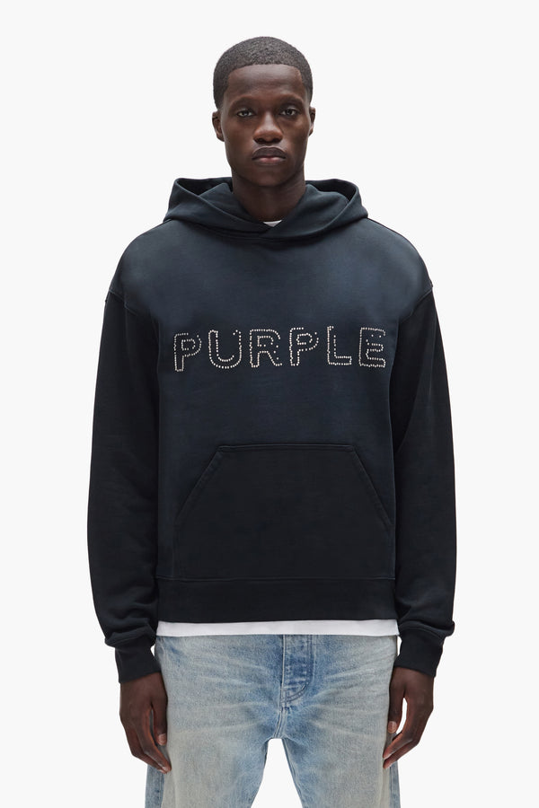 purple brand Studded Hoodie Black