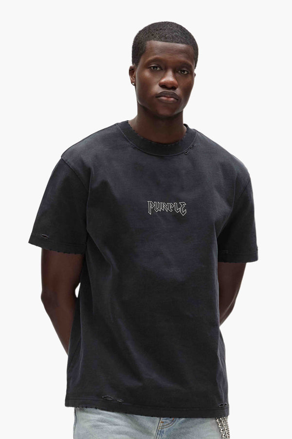 Purple Brand Studded Metal Tee Black