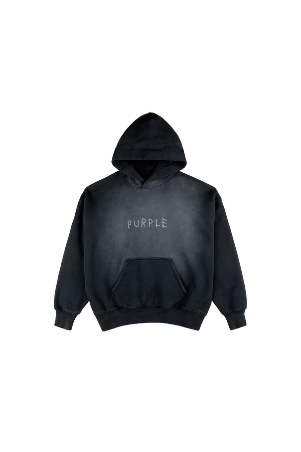 Purple Brand Studded Scratch Hoodie Black