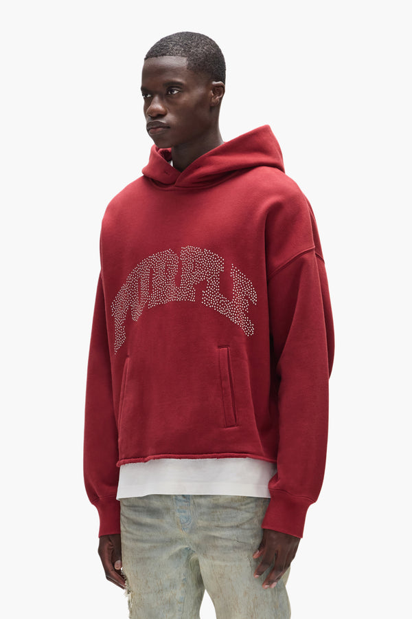 Purple Brand Studded Slab Hoodie Red