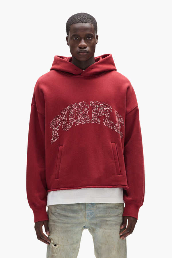 purple brand Studded Slab Hoodie Red