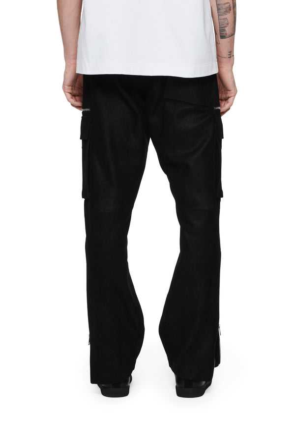Purple Brand Suede Zip Cargo Pant Black