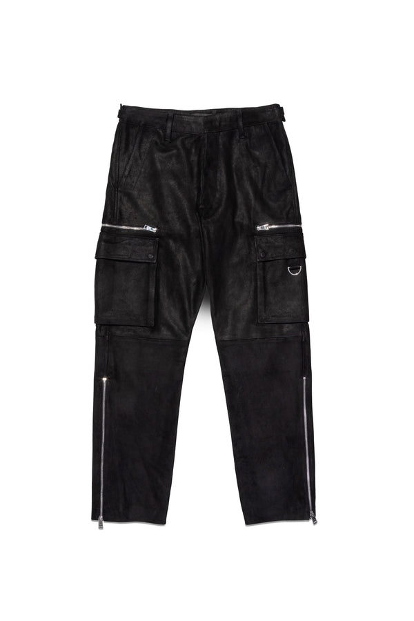 Purple Brand Suede Zip Cargo Pant Black