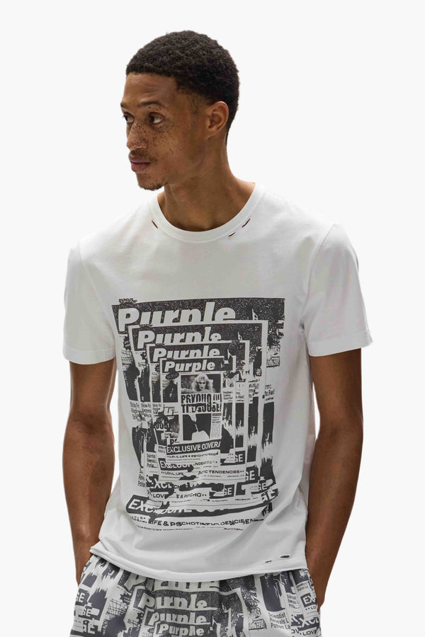 Purple Brand Tabloids Tee Light Indigo