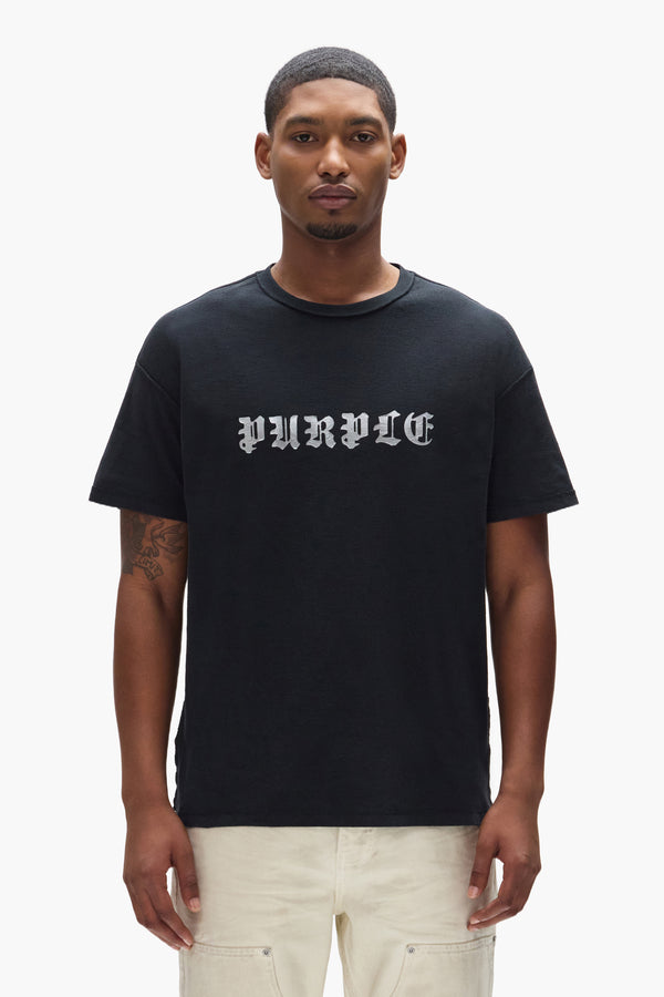 purple brand Taped P Tee Black