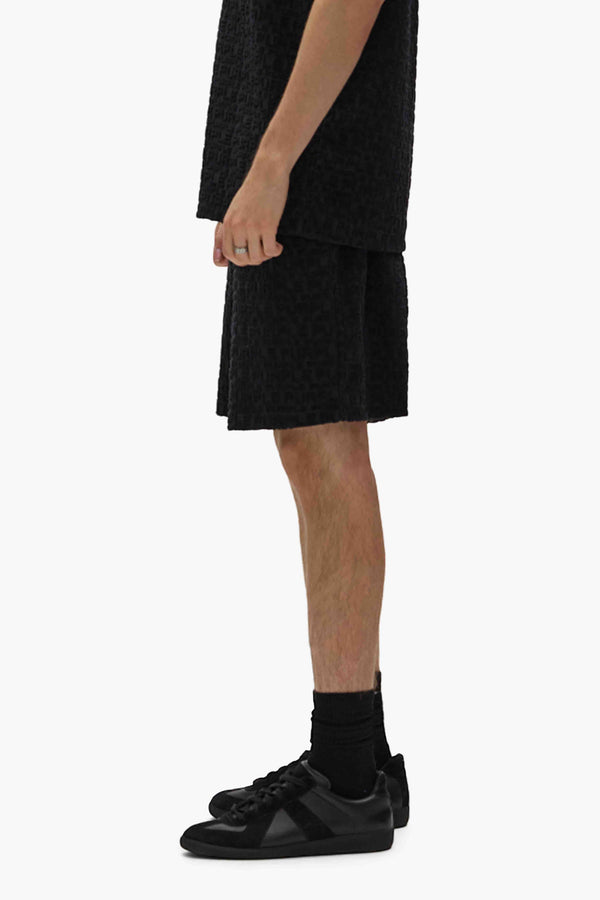 Purple Brand Terry Jacquard Shorts Black