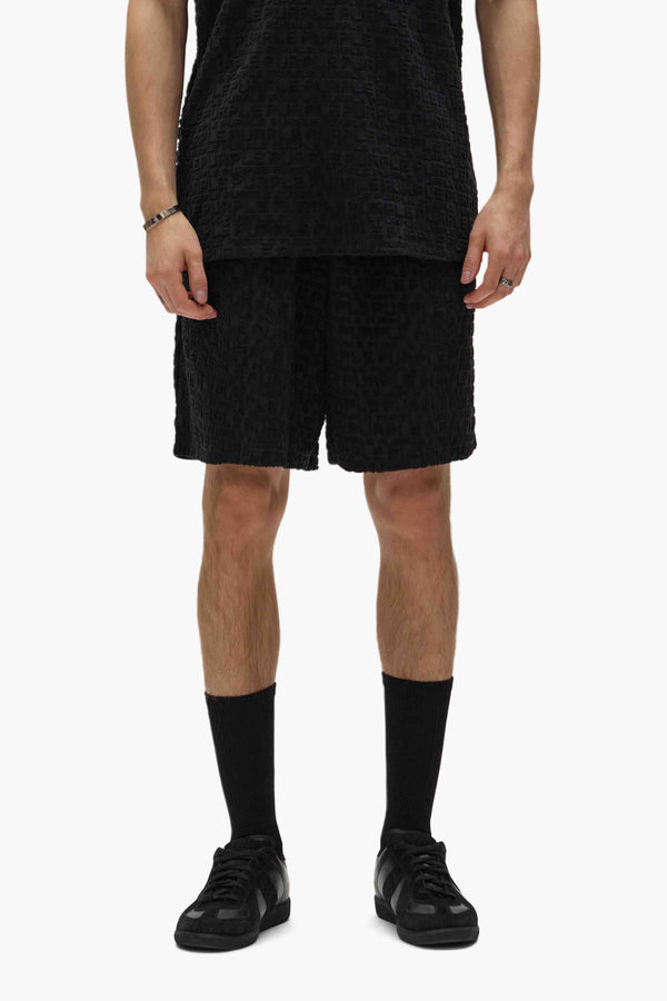purple brand Terry Jacquard Shorts Black