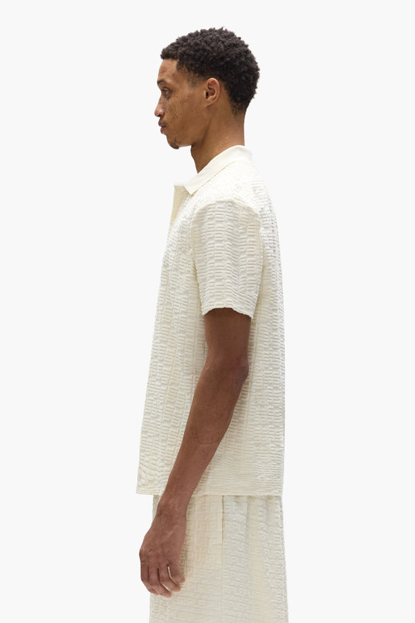 Purple Brand Terry Logo Polo Off White