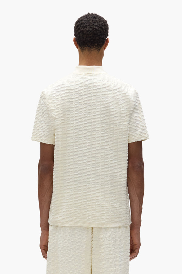 Purple Brand Terry Logo Polo Off White