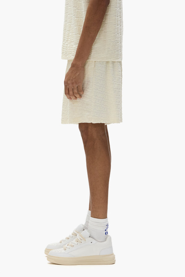 Purple Brand Terry Logo Shorts Off White