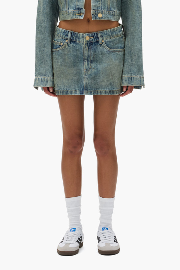 purple brand Tiled Overlay Mini Skirt Light Indigo