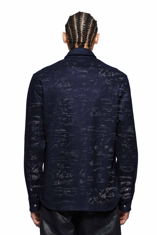 Purple Brand Tiled Overlay Shirt Dark Indigo