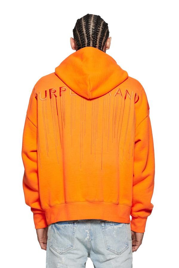 Purple Brand Trademark Drip Hoodie Orange