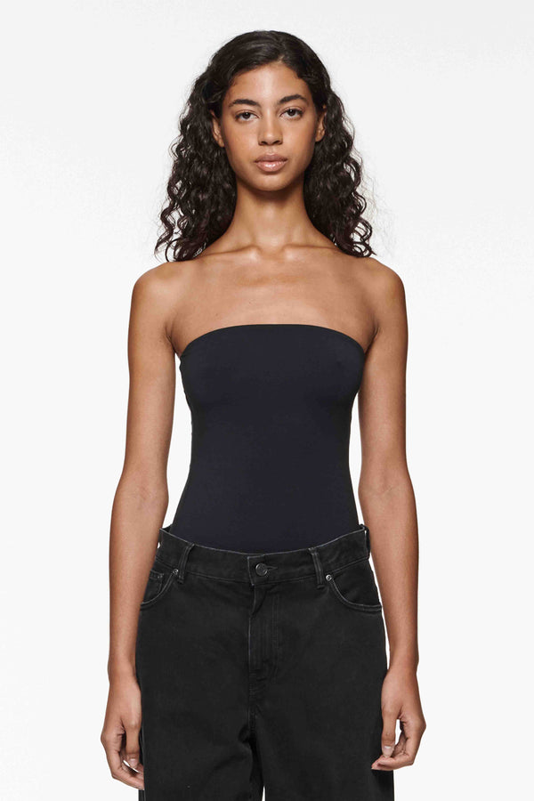 purple brand Tube Top Black