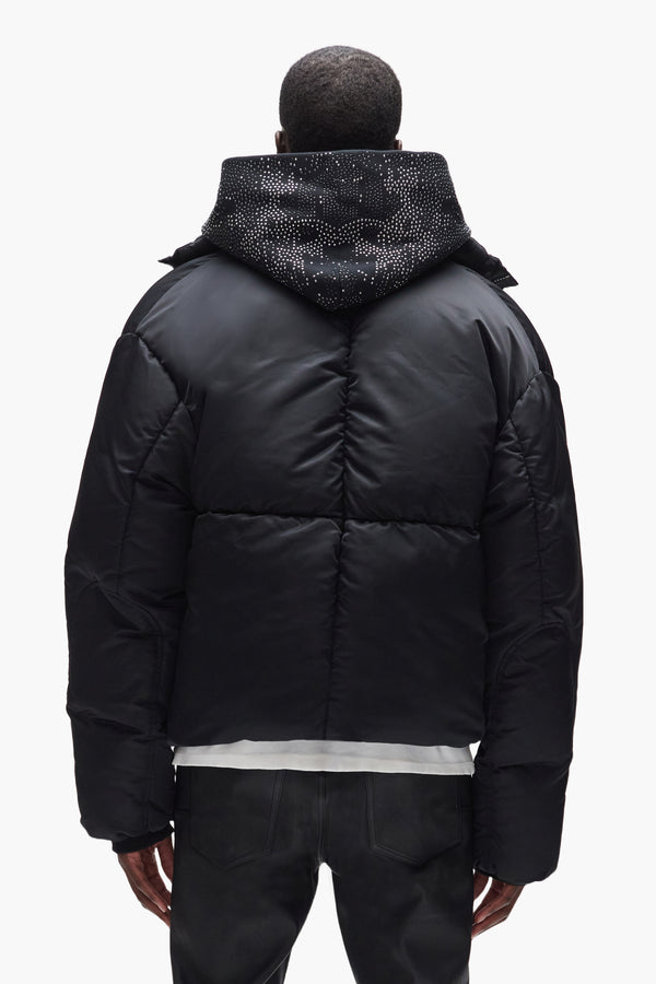 Purple Brand Twill Puffer Jacket Black