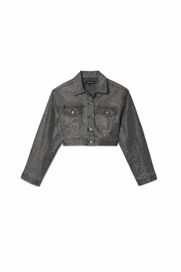 purple brand Twisted Hotfix Crop Jacket Gray