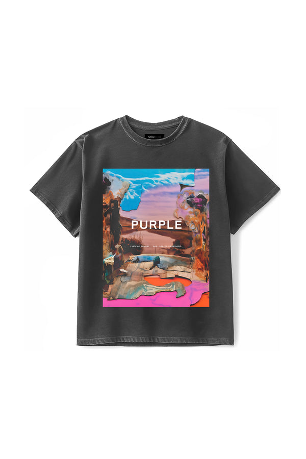 Purple Brand Western Collage Tee Black